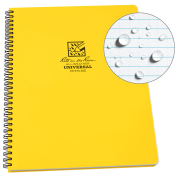 Rite in the Rain Weatherproof Side Spiral Notebook, 8.5" x 11", Yellow Cover, Universal Page Pattern (No. 373-MX)